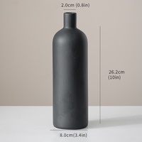 ARM LVG Wabi-Sabi Décoration d'intérieur rustique, design organique, ensemble de vases à fleurs en céramique de porcelaine noir mat, plusieurs tailles