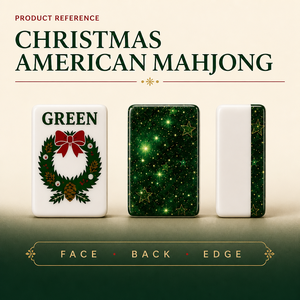 Tuiles de Mahjong de Noël KXXL – Édition Cadeau de Fêtes – Motifs Père Noël, Elfe, Couronne, Chaussette, Visage, Fond Vert Étoilé – Pour les Amateurs de Mahjong - Product Image 4