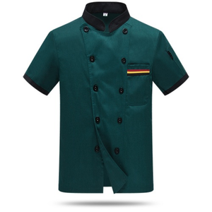 Fabricant <span class=keywords><strong>personnalisé</strong></span> unisexe à manches courtes hommes femmes cuisinier chemise manteau <span class=keywords><strong>boulanger</strong></span> uniforme Restaurant cuisine vêtements Chef <span class=keywords><strong>veste</strong></span> - Product Image 5