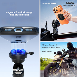 Soporte Magnético para Teléfono Kewig con 4 Bloques, Absorción de Impactos Integrada, Liberación Rápida, 360° °   Soporte Giratorio de Aleación de Aluminio para Motocicleta/Bicicleta - Product Image 2