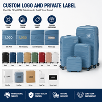 Valise de voyage rigide en PP avec logo personnalisé, ensemble de voyage couleurs assorties, coque géométrique, rangement imbriqué