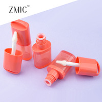 Tube de brillant à lèvres vide de 8 ml avec porte-clés, contenant plat transparent pour rouge à lèvres liquide avec applicateur, tube d'emballage cosmétique en plastique