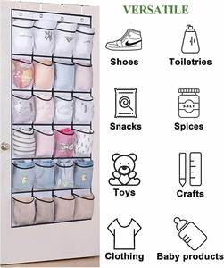 Large Capacity Over the Door Shoe Organizer, Large Capacity with 24 Mesh Pockets, Foldable Durable Hanging Shoe Storage <b>Bag</b> - Product Image 1