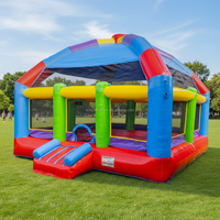Grand château gonflable d'extérieur pour enfants, jeu de fête, maison de rebond colorée en PVC avec souffleur d'air pour location commerciale