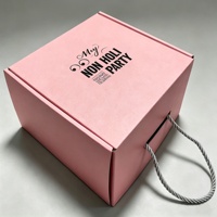 Boîtes d'emballage pour cosmétiques et bijoux portables, boîtes cadeaux personnalisées, boîtes d'expédition en carton ondulé durable mat/vernies avec poignée
