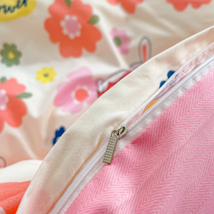 Strawberry Rabbit <strong>Cute</strong> Young Girl Four-Piece 200TC Polyester Fiber Reactive Printing Quilt Cover Bed Sheet Set <strong>Bedding</strong> - Product Image 6