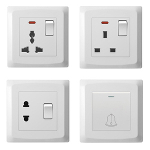 Trắng 4-way 3-Way điện tường chuyển đổi ổ cắm 16A 1 năm nhà ánh sáng ổ cắm phổ cho khách sạn đôi 3 pin nhựa Max. 250V - Product Image 4
