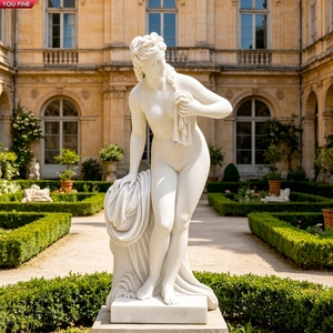 Scultura YOUFINE a grandezza naturale <span class=keywords><strong>di</strong></span> <span class=keywords><strong>Venere</strong></span> che si bagna, in marmo bianco, statua della Dea Afrodite che tiene un telo, per <span class=keywords><strong>giardini</strong></span> europei - Product Image 1