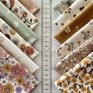 Vintage Floral <b>Patchwork</b> Cotton Fabric Set 100 Percent Cotton Pre Cut Squares With Eco Digital Printing - Product Image 4