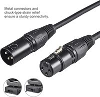 Câble DMX personnalisé avec connecteurs XLR 3 broches mâle/femelle en métal pour transmission de signal pour éclairage DJ, éclairage de scène et projecteurs mobiles