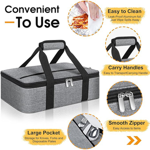 <span class=keywords><strong>Bolsa</strong></span> térmica para <span class=keywords><strong>alimentos</strong></span>, asas de transporte cómodas y cremallera suave, <span class=keywords><strong>bolsa</strong></span> térmica fácil de limpiar a prueba de fugas para pícnic al aire libre - Product Image 2