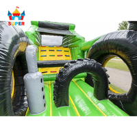 Parcours d'obstacles gonflable de 49 pieds de long pour tracteur agricole, tunnel gonflable pour véhicule agricole à gros pneus, idéal pour les fêtes, la location commerciale et les événements