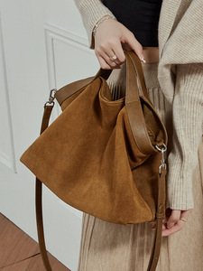 Sac à main de luxe en cuir véritable et daim de créateur pour femme, grande capacité, sacs de marque, sac à main de luxe pour femme avec fermeture à ouverture - Product Image 5