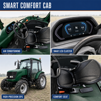Tracteur 4x4 de 160 CV avec cabine climatisée, GPS haute précision pour grandes exploitations agricoles, labourage de sols lourds, compatible avec plus de 30 équipements