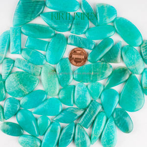Cabochons ovales plats en amazonite verte naturelle certifiée Kirti Impex, pierres semi-précieuses en vrac pour la création de bijoux DIY - Product Image 5