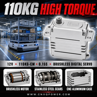 Servomoteur numérique sans balais étanche en acier inoxydable 110KG XQ-POWER XQ-S9100D RS485 16.8V pour bras robotique et robot industriel