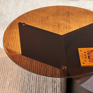Cross-border best-selling round coffee <b>table</b>, light luxury modern <b>small</b> apartment living room home designer panel combination - Product Image 3