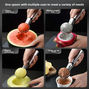 Cucharas para Hielo Prácticas y Sostenibles al por Mayor, Cuchara para Frutas y Sandía, Cuchara para Hacer Bolas, de Acero Inoxidable, de Doble Uso, Utensilios Domésticos - Product Image 5