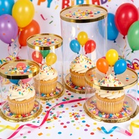 Boîte à gâteau d'anniversaire ronde dorée en gros, six pouces, simple couche, 22*16, emballage pratique, boîte cadeau, design luxueux, boîte à gâteau