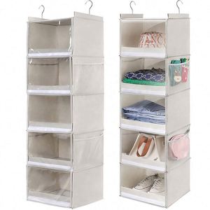 Hanging Clostorage Toter6 Packng Closet Shemoving Bagsrdrobe <b>Clothes</b> Ocarrying Handlesvc Dust Cover Fabric Storage <b>Boxes</b> & Bins - Product Image 3