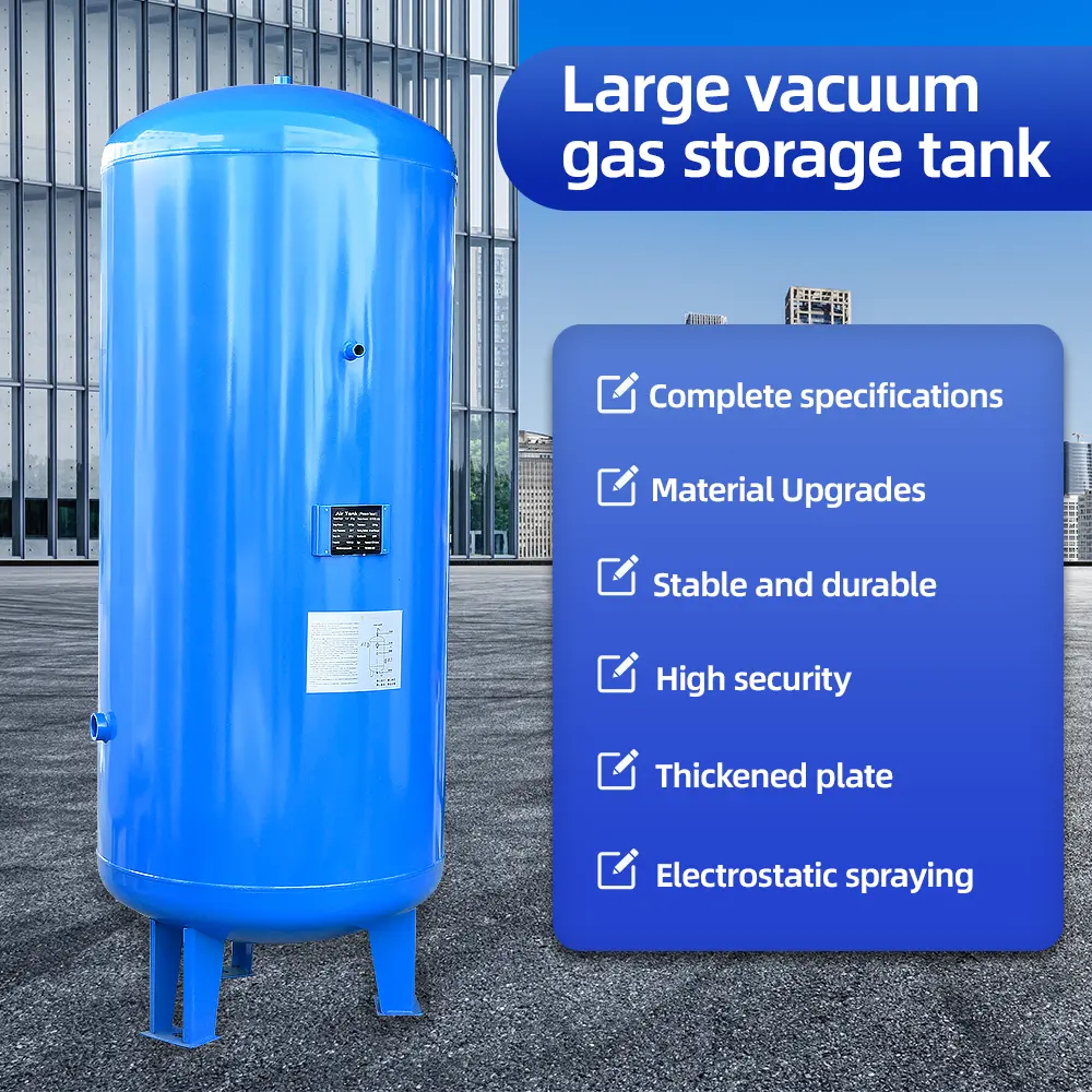 Asme 1000l 0.8/1.0/1.3mpa 8/10/13bar Schroefflens Verbindende Verticale Luchtcompressortank Voor Cementfabriek