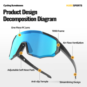 Nuevas Gafas de Sol Deportivas Extra Grandes Personalizadas para Cricket, Gafas de Sol para Ciclismo, Bicicleta de Carretera, Protección UV400 para Hombre - Product Image 4