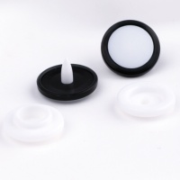 Kualitas baik transparan bulat persegi plastik Press-stud pakaian kancing jepret 8-20mm tak terlihat hitam putih