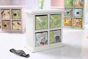 <strong>Ceramic</strong> with White Wooden 4 Drawers for Condiment 4 Different Design in the Drawer - Product Image 4