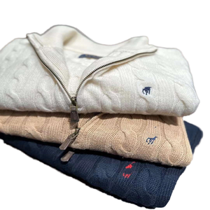 เสื้อสเวตเตอร์ไหมพรมคอวีทรงเข้ารูปสำหรับฤดูใบไม้ร่วง-ฤดูหนาว  ปักลายด้านหน้า  สำหรับผู้ชายและผู้หญิง  รุ่นใหม่  ป้องกันการยับ  ผลิตด้วยวิธีการทอผ้า - Product Image 1