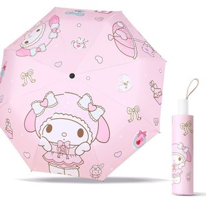 Paraguas Plegable Manual de Tres Secciones con Diseño de Caricaturas de Personajes Gorditos, 100 cm, Resistente a los Rayos UV, de Poliéster, para Viajes, Uso en Días Soleados y Lluviosos - Product Image 3