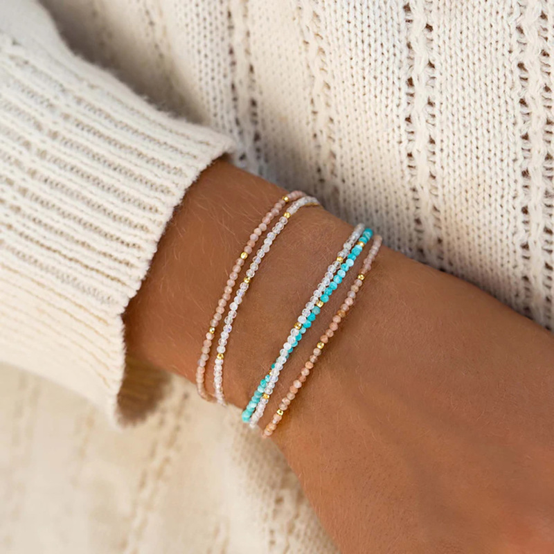 New Semi Precious Stone Beads Bracelet