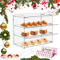 Vitrines de comptoir d'affichage au détail en acrylique Vitrine de biscuit beignet Boîtier en plastique Vitrines alimentaires en acrylique