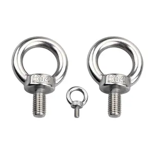M4 M5 M6 M8 M12 M32 M33 Acero inoxidable completamente roscado <span class=keywords><strong>SS</strong></span> 304/316 Perno de ojo de elevación giratorio DIN580 Acabado liso - Product Image 2