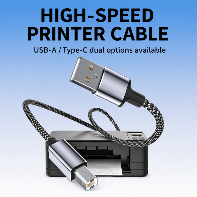High Speed 480Mbps USB B Midi Cable 1.5m 3m 5m Tinned Copper Braided for Electronic Piano Audio Interface USB B Printer Cable