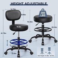 Chaise de bureau en similicuir avec dossier réglable, repose-pieds et roulettes pivotantes pour bureau, bar, salon