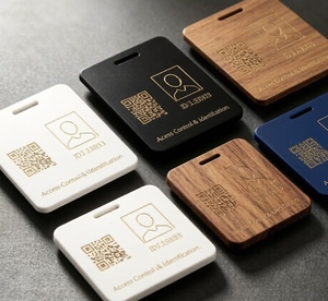 Cartes de contrôle d'accès RFID imprimées en couleur personnalisées, cartes d'identification d'employé réinscriptibles avec logo, code QR, badge de sécurité de haute qualité - Product Image 1