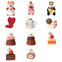 Figurine en résine en forme de chat de style japonais, faite à la main, peinte à la main, décoration de gâteau, thème musique et amour, décoration de table