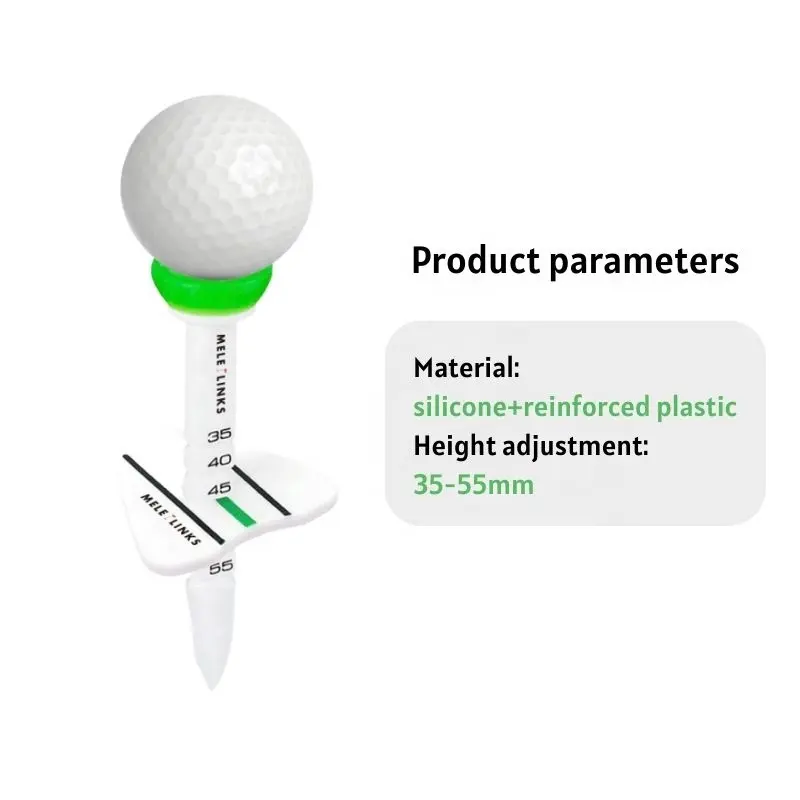 Melelinks-Tees de golf réglables en plastique durables et colorés avec logo personnalisé 35-55mm