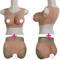 Silicone Breast Forms Half Body Tight Suit C Cup Transgender Drag Queen Silicone Breast Forms Half Body Tight Suit C Cup Transgender Drag Queen