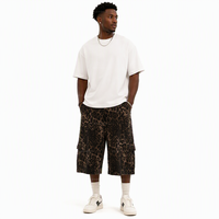 Shorts décontractés en toile tissée imperméable, respirant et écologique, avec taille élastique unie, poches et taille mi-haute, style cowboy