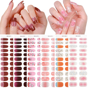 Pegatinas de Gel 3D para Uñas con Diseño Floral, Sin Necesidad de UV, Parches de Arte de Uñas Estilo Francés, Pegatinas Instantáneas de Manicura en Gel, Venta al Por Mayor - Product Image 1