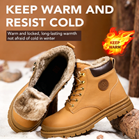 Bottes de travail montantes pour hommes en cuir microfibre, chaudes, épaissies, antidérapantes, polyvalentes et tendance, Hiver 2026