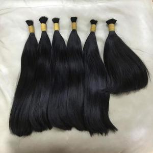 Cabelos 100% humano crudo vietnamita Remy Natural sedoso recto Virgen sin procesar máquina de extensión a granel doble trama 100 gramos - Product Image 6