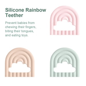 Conception personnalisée Moule de dentition arc-en-ciel de qualité alimentaire en silicone <span class=keywords><strong>pour</strong></span> bébé Jouet de dentition en caoutchouc à mâcher <span class=keywords><strong>pour</strong></span> bébé - Product Image 4