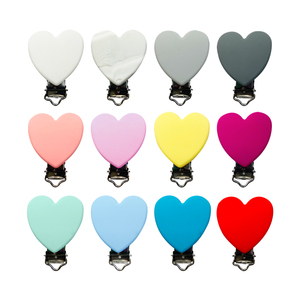 Juguetes de Silicona en Forma de Corazón, Clip para Chupetes Personalizado con Forma de Animal, Grado Alimenticio, No Tóxico, 10 Colores - Product Image 1
