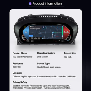 Tableau de bord LCD 12,3 pouces, compteur automatique, navigation sans fil CP Map pour <span class=keywords><strong>BMW</strong></span> <span class=keywords><strong>E60</strong></span>/E61/E63/E64 2003-2009 pour système CIC <span class=keywords><strong>CCC</strong></span>, prise en charge HUD - Product Image 2