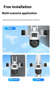 Caméra de sécurité WiFi 6MP avec trois lentilles Zoom 4X alarme visuelle sonore détection humanoïde pour la sécurité du bureau à domicile - Product Image 3