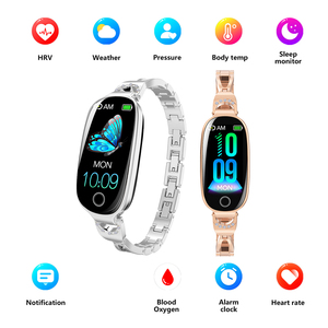 Bracelet intelligent pour femmes, bracelet en métal, lecture de musique, moniteur de fréquence cardiaque, montres intelligentes de sport, bracelet intelligent pour femme, tracker de fitness - Product Image 5