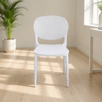 Chaise de salle à manger de luxe rustique portable en plastique PP, écologique, durable, imperméable, certifiée, pour hôtel et maison, garantie 2 ans