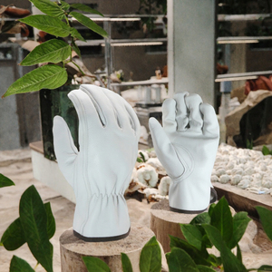 Gants de sécurité en cuir blanc, gants de travail à doigts entiers, coupe-vent, unisexes, pour usage extérieur en hiver - Product Image 3